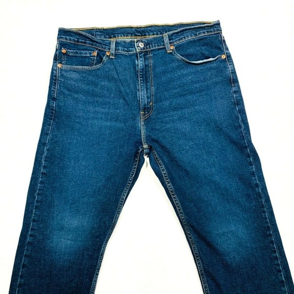 Levi's 505 Regular Fit Straight Leg Jeans Stretch Red Tab Dark Wash W38xL30 NWOT - Picture 4 of 12